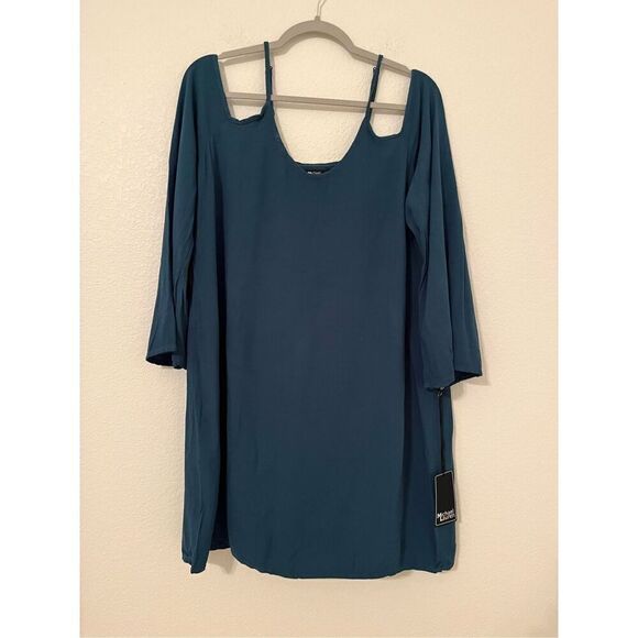 NWT Michael Lauren Gillis Bell Sleeve Dress in Tidepool - Picture 2 of 7